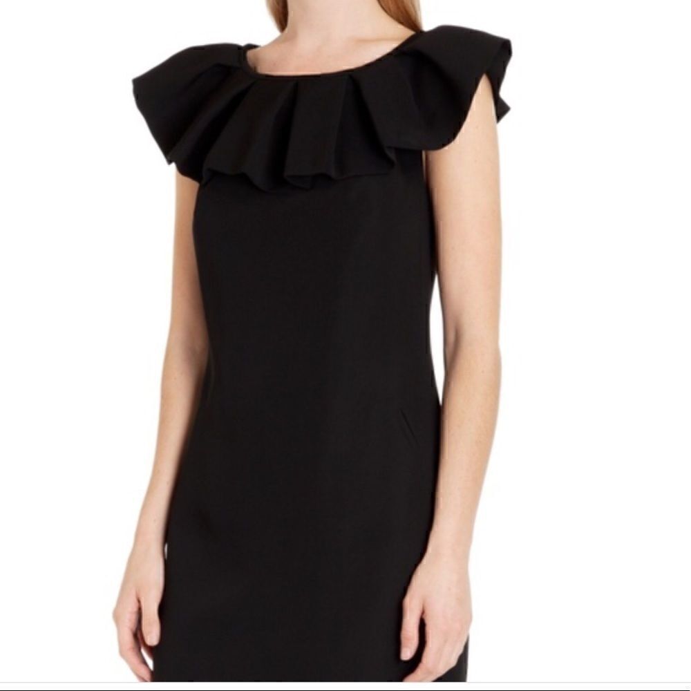 Banana Republic Black SILK ruffle off the shoulder dress Sz 0